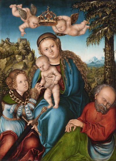 Szent Katalin misztikus házassága alkotó: workshop of Lucas Cranach the Elder