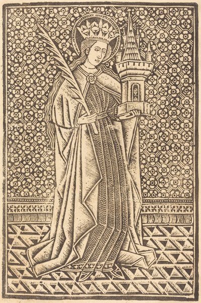Szent Borbála alkotó: Workshop of Master of the Cologne Arms