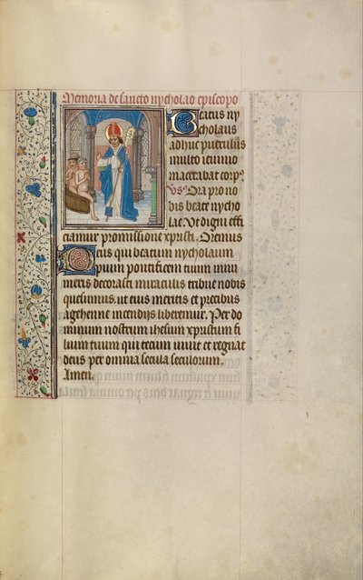 Szent Miklós három fiatalt kiment a kádból alkotó: Workshop of Willem Vrelant