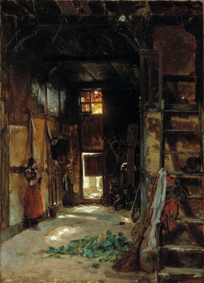 Egy vesztfáliai kunyhó belseje, 1852. alkotó: Worthington Whittredge