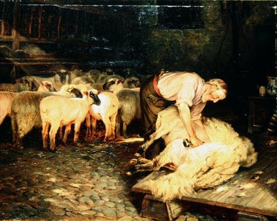 A nyíró (olaj, vászon) alkotó: Wright Barker
