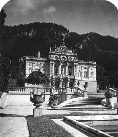 Linderhof-palota, Bajorország, Németország, 1900-as évek. alkotó: Wurthle and Sons