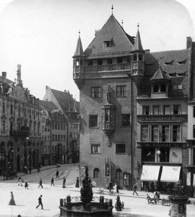 Nassauer Haus, Nürnberg, Bajorország, Németország, 1900 körül alkotó: Wurthle and Sons
