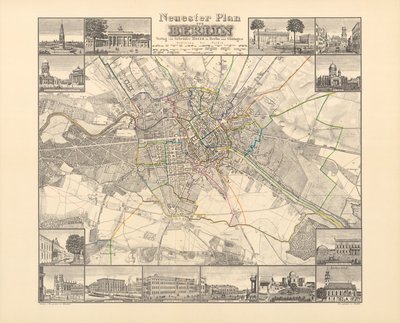 Berlin történelmi térképe, kiadó: Verlag von Gebrueder Rocca, Berlin 1838 alkotó: W.v. Moellendorf