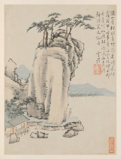 Album of Seasonal Landscapes, Leaf G előző levél 7, 1668. alkotó: Xiao Yuncong