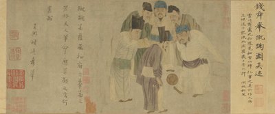 Cuju tekercs (Taizu császár cuju-t játszik) (színes, papír) alkotó: Xuan Qian