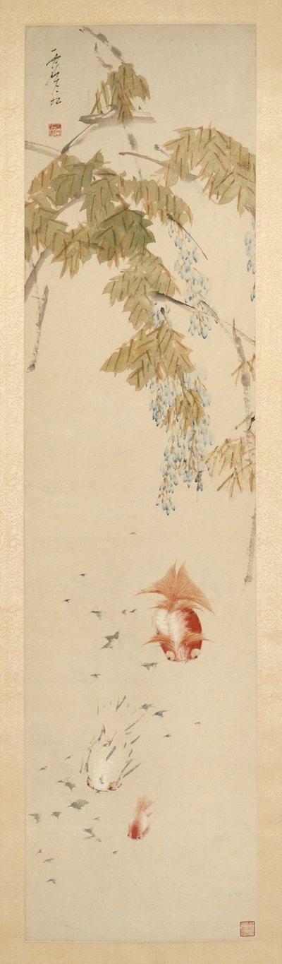 Wisteria és aranyhal 紫藤金魚圖 alkotó: Xugu