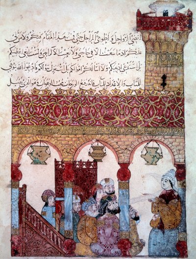 A vándor navigátor Abu Zayd (Abu Zayd, Abu Zayd) a bászrai mecsetben (Basra) -1122) Yahya Mahmud al-Wasd al-Wasod ITi (al W alkotó: Yahya ibn Mahmud Al-Wasiti