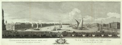 Kilátás a Néva folyóra az Izsák-templom és a Kadéthadtest könyve között Szentpétervár 50. évfordulójára, 1753 alkotó: Yakov Vasilyevich Vasilyev