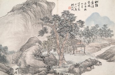 Olvasás a félreeső fenyőstúdióban (Song yin an) alkotó: Yang Borun