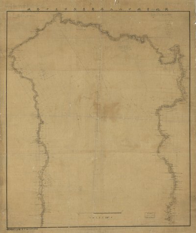 A domborművet formavonalak jelzik. Az északi irány a bal felső sarokban. Raszteres képként is elérhető a Library of Congress webhelyén. xg19 2009-09-15 javítva 100 mező 嶺 cserélve a címben; mert a 山 (fent) 令 (lent) karakter nem fogadható el alkotó: Yasuaki Oka
