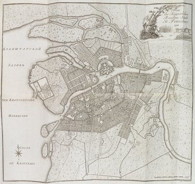 Szentpétervár térképe, 1790. alkotó: Yefim Maximovich Khudyakov