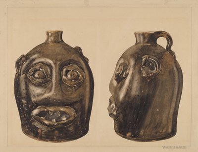 Groteszk kancsó, c. 1936. alkotó: Yolande Delasser