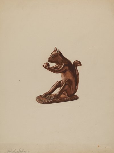 Mókus szobrocska, c. 1937. alkotó: Yolande Delasser