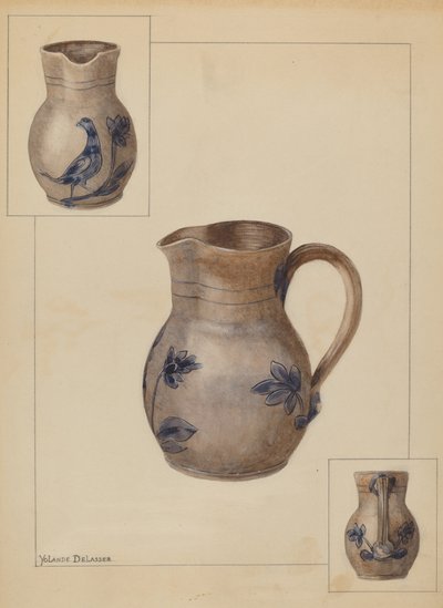 Vizeskancsó, c. 1936. alkotó: Yolande Delasser