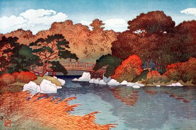 Ősz a százvirágos kertben Muko-Jimában, 1900-1950. alkotó: Yoshida Hiroshi