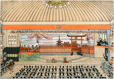 Hagyományos japán színház: a Kaboukiza, Tokió fő színházának színpada forgó platformjával alkotó: Yoshimune Arai