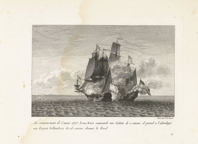 Jan Bart Ververt een Hollands Fregat bij Texel, 1675 1675 elején Jean-Bart egy 2 ágyús Galiotét irányít: felszállt egy 18 ágyús holland fregattra, a Texel előtt (cím a tárgyon) Jean-B harcainak gyűjteménye alkotó: Yves Marie Le Gouaz