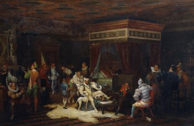 Guise herceg érkezése III. Henrik Fontainebleau-i Kamrájába, 1861 alkotó: Yves Theophile Rene Grenier de Saint