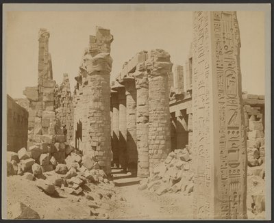 Karnak, obeliszk Tuthmes 1. és a csarnok oszlopcsarnoka [illeg] alkotó: Zangaki