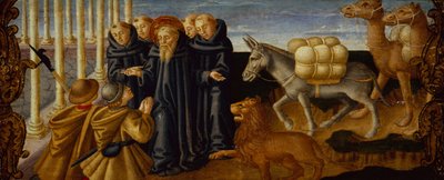 Szent Jeromos megbocsát a tolvajoknak (panel) alkotó: Zanobi Machiavelli