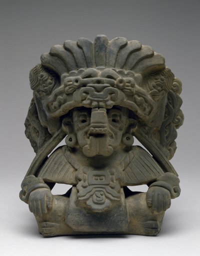 Urna ülő ősszel, i.sz. 600-900 (cserép cserépdarabbal) alkotó: Zapotec Zapotec