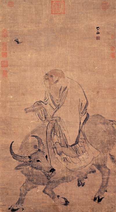 Laozi ökrön lovagolva, 1368 és 1644 között alkotó: Zhang Lu