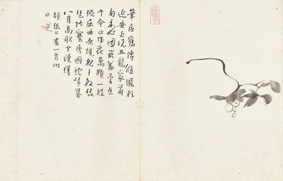 Tájképek és virágok, hat leveles album alkotó: Zhu da Bada Shanren