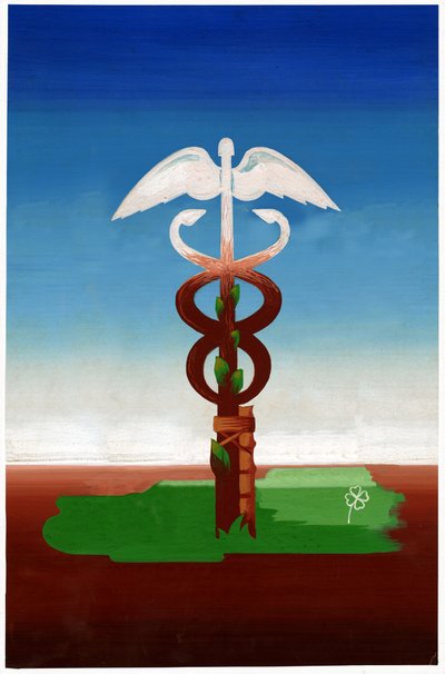 Egy caduceus, 1930 körül alkotó: . .