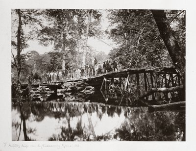 Katonai híd a Chickahominy felett, Virginia, USA, 1862 körül alkotó: Ferdinand Georg Waldmuller