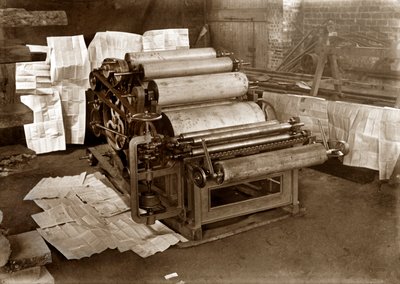 Nyomdagép: forgóprés újságnyomtatáshoz, 1900 körül (f/w fotó) alkotó: . .