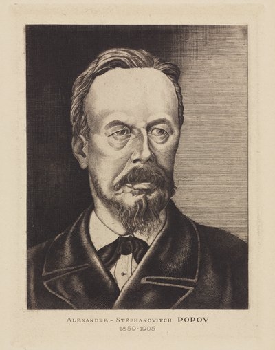 Alexandre-Stephanovich Popov orosz fizikus, 1905 alkotó: Frederick (attr. to) Barnard
