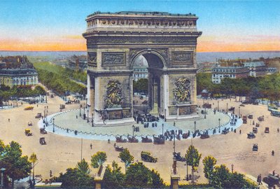 Diadalív a "Souvenirs De Paris - Monuments Seen in Colors" című filmből (színes litho) alkotó: Hippolyte Lalaise Devéria