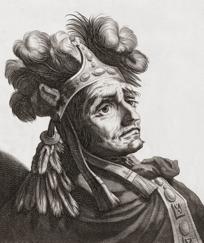 Atahualpa, az inkák utolsó császára. Portré. alkotó: . .
