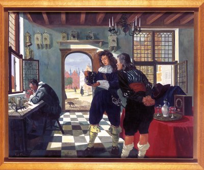 Órakészítők Christiaan Huygens Salomon Coster óraműves üzletében alkotó: Frederick (attr. to) Barnard