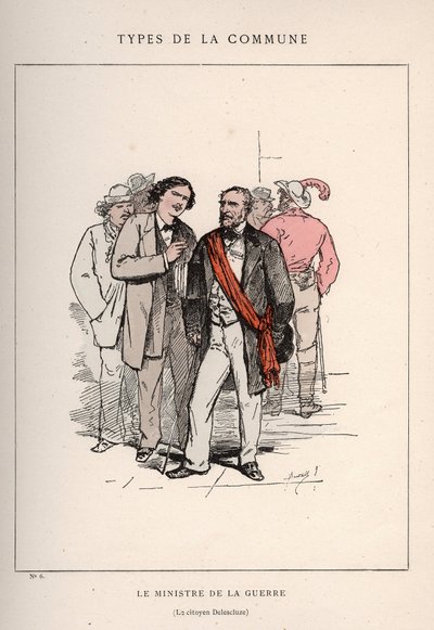 Paris Commune: A LA HÁBORÚ MINISZTER jelmeze – LE CITIZEN DELESCLUZE (6) a „” Les Communeux-ban alkotó: Frederick (attr. to) Barnard