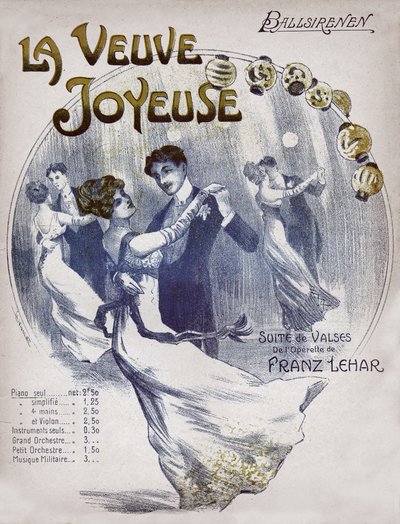 Ballsirenen keringőt táncoló párok. 1910 körül (illusztráció) alkotó: . .