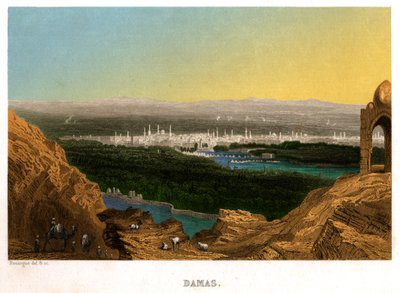 Damaszkusz Szíriában, 1850 körül (metszet) alkotó: . .