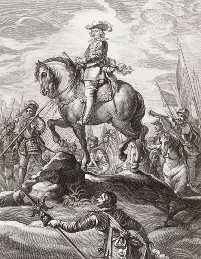Ausztriai Ferdinánd csapatokat vezet az Alpok felett, 1634. július alkotó: . .