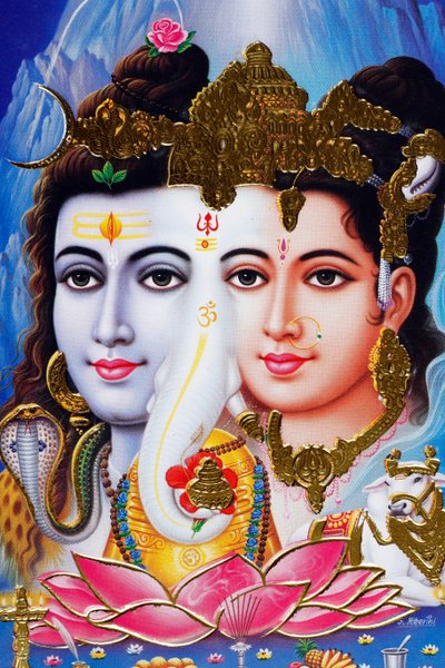 Siva hindu isten és Parvathi istennő. alkotó: . .