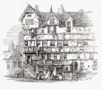 Házak a High Streeten, Edinburgh-ban, Skóciában alkotó: . .