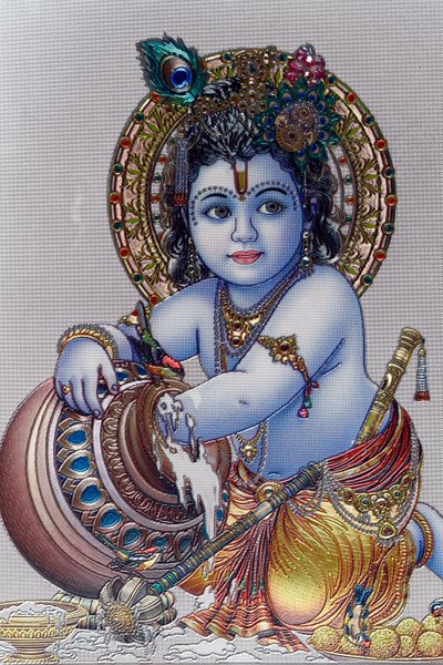Csecsemő Lord Krishna. hindu isten. alkotó: . .