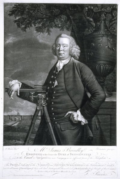 James Brindley brit építőmérnök és csatornaépítő alkotó: Frederick (attr. to) Barnard
