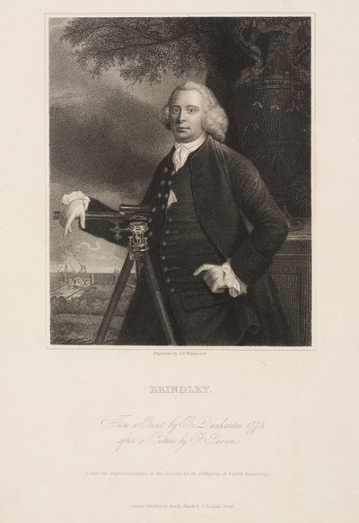 James Brindley brit építőmérnök és csatornaépítő alkotó: Frederick (attr. to) Barnard