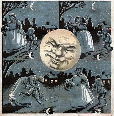 A hold egy tócsában. Hold egy tócsában. alkotó: Ferdinand Georg Waldmuller