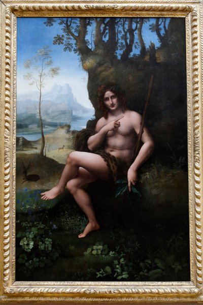Louvre Múzeum, Párizs, Franciaország. Leonardo da Vinci műhelye, Francesco Melzi, Keresztelő Szent János nevéhez fűződik, vászonra átvitt olajtábla, c. 1510-1520. alkotó: . .