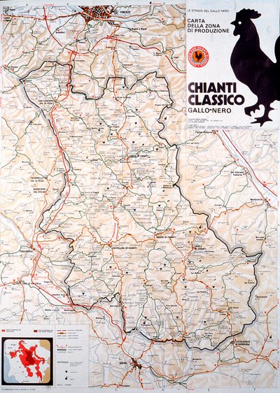 A Chianti classico terület térképe. alkotó: Henry Charles Fehr