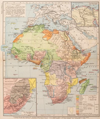 Térkép, amely Afrika felosztását mutatja alkotó: . .