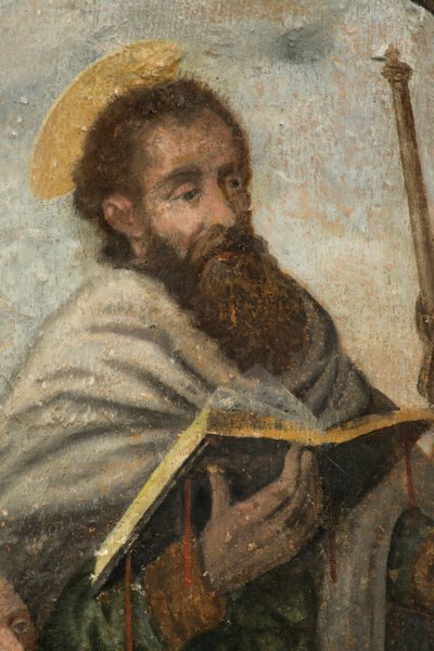 Plébániatemplom (Miasszonyunk plébániatemploma). Belső. A kórus. Falfestés. alkotó: . .