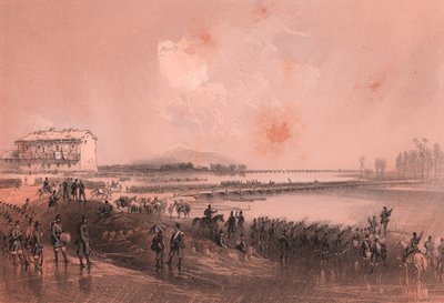 A piemonti hadsereg átkel a Sesia folyón alkotó: William Walcutt
